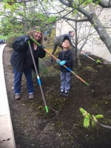 Amy and Nephew working hard