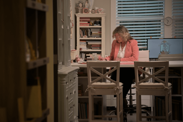 Lori with Poppie Cotton painting with watercolors