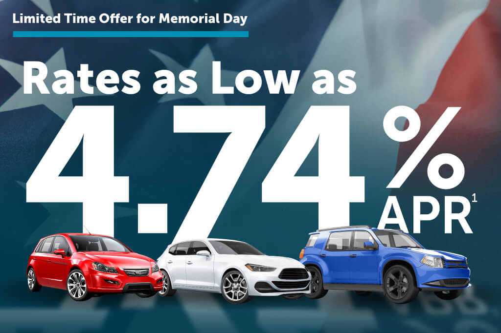 Limited Time Offer for Memorial Day. Rates as Low as 4.74% APR