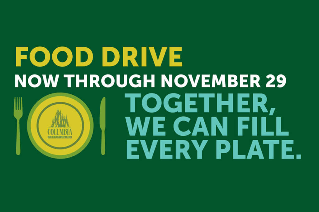 Food Drive now through November 29. Together, we can fill every plate.